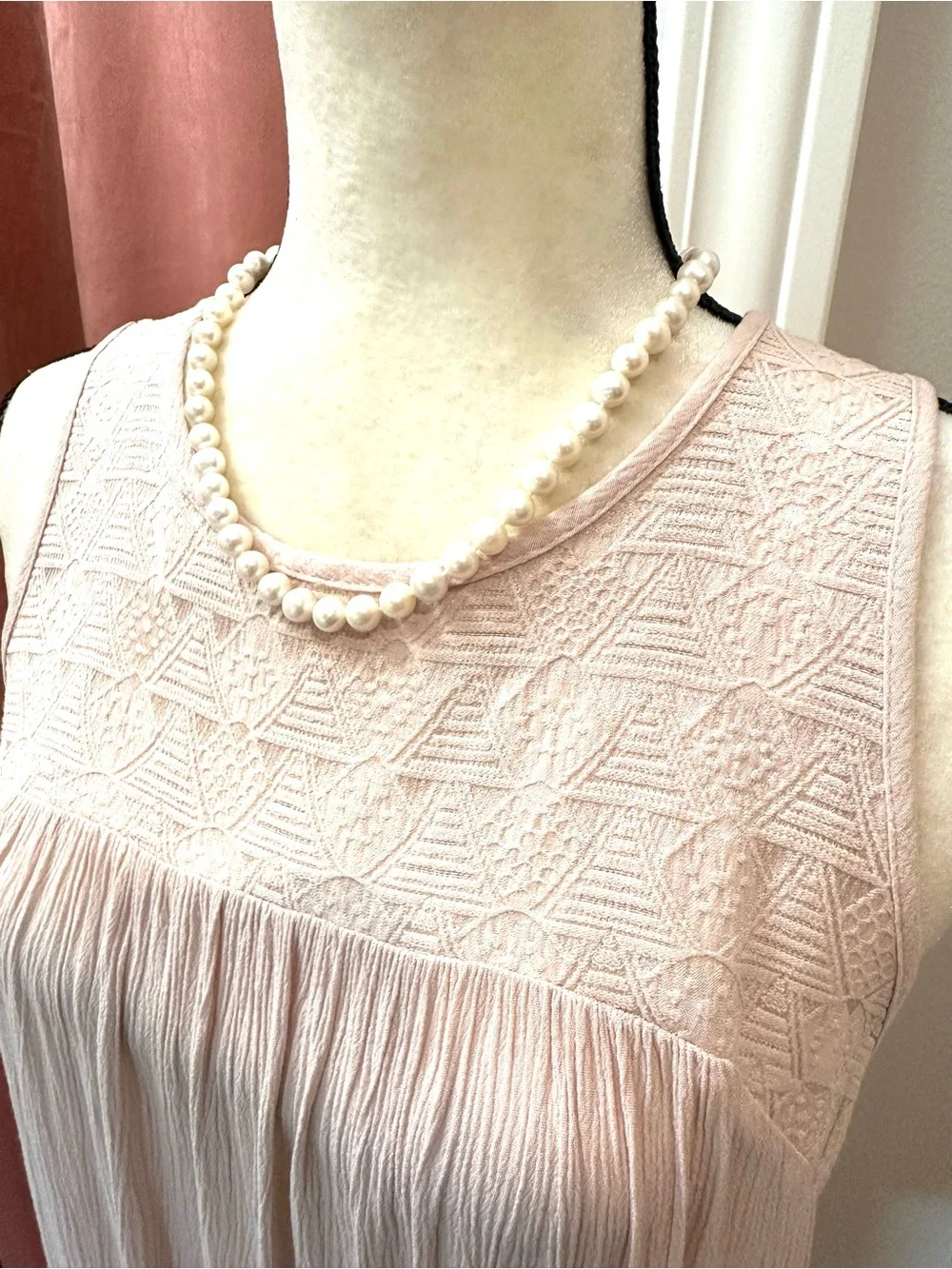 White Cultured Freshwater Pearl Rhodium over Sterling Silver Necklace & Earrings